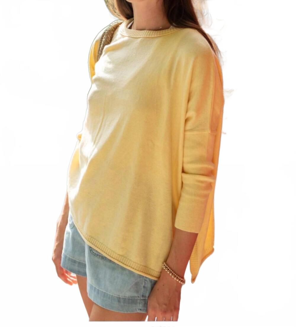 NEW MERSEA catalina crew neck sweater in butter yellow